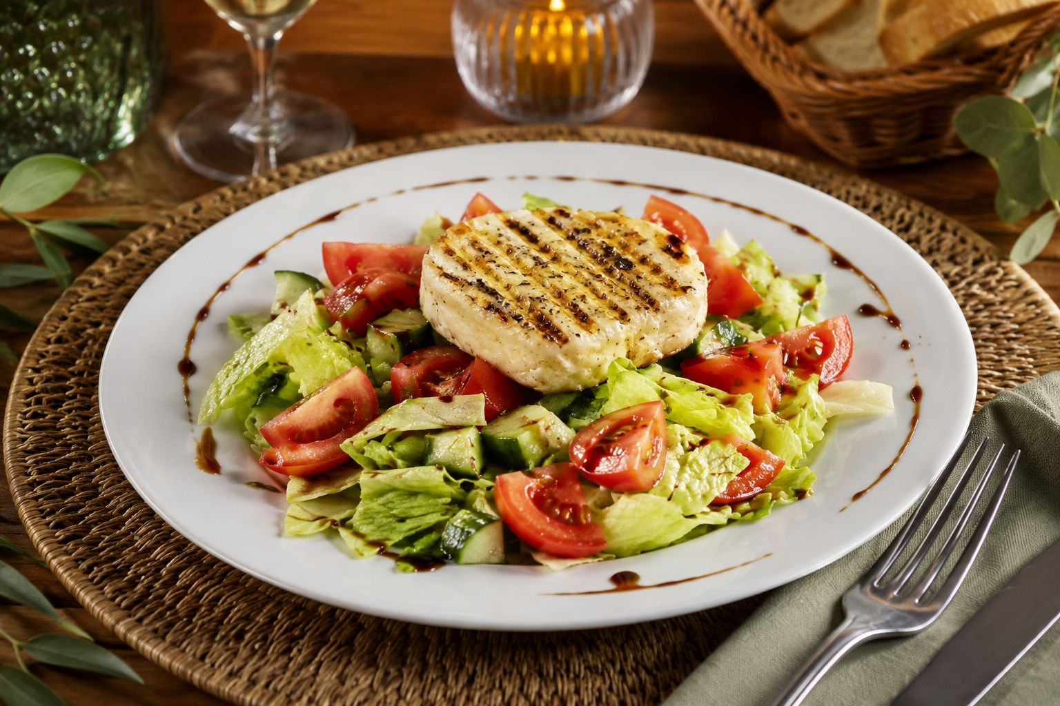 Grillezett camembert salátaágyon (G) - Gegrillte Camambert mit Salat - Grill camambert with salat